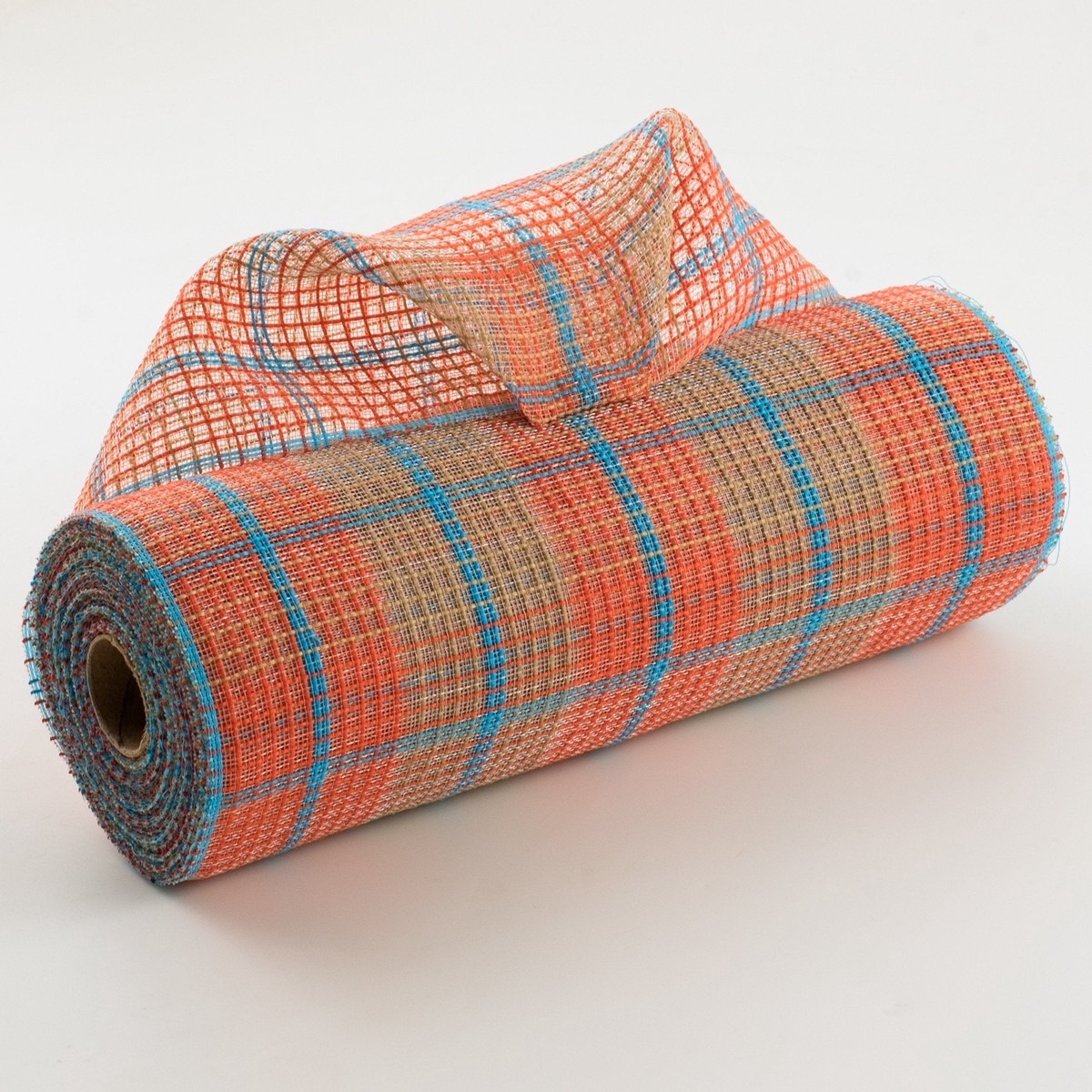 10" Fine Weave Faux Jute Plaid Mesh: Scarecrow