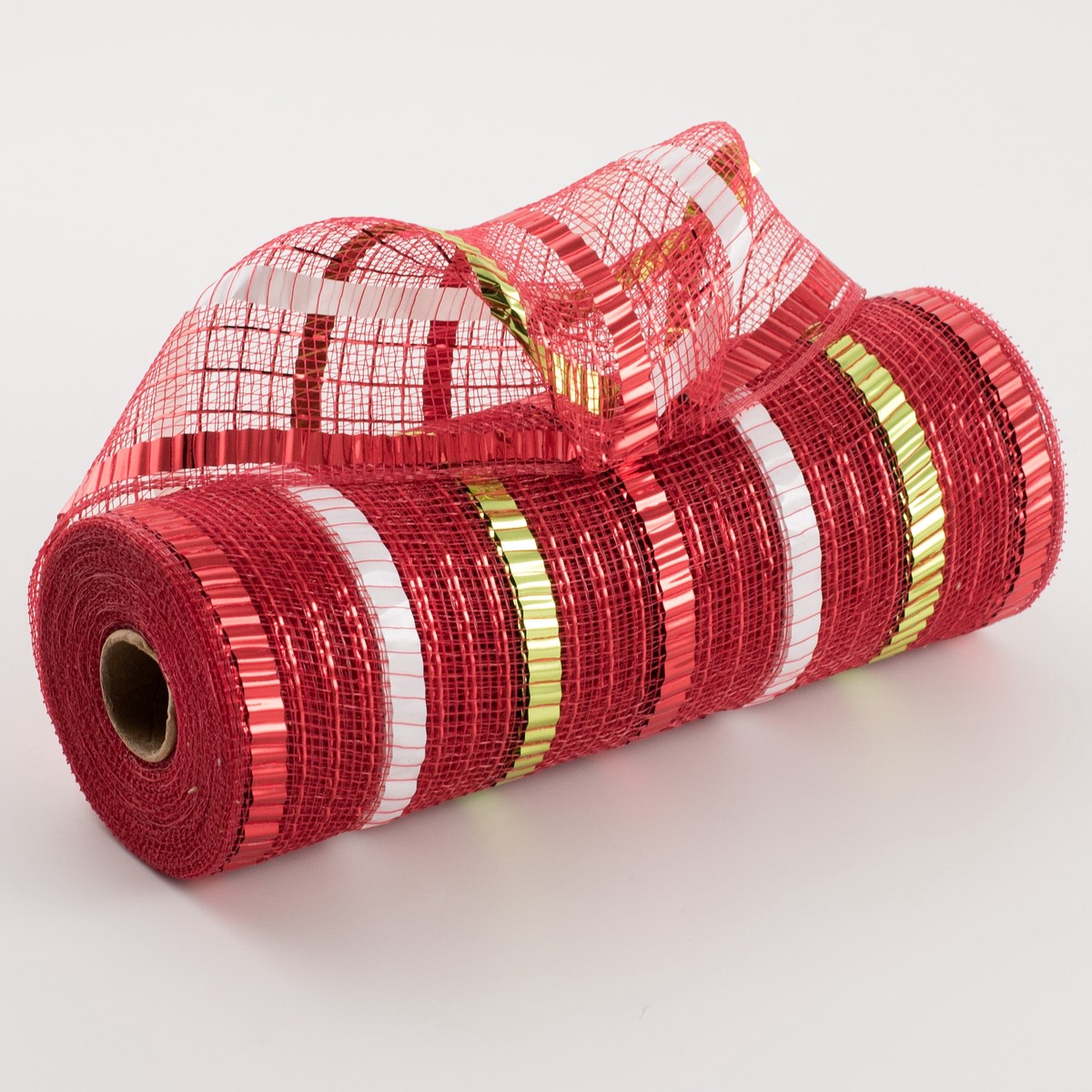 10" XL Wide Foil Stripe Mesh: Red, White, Lime