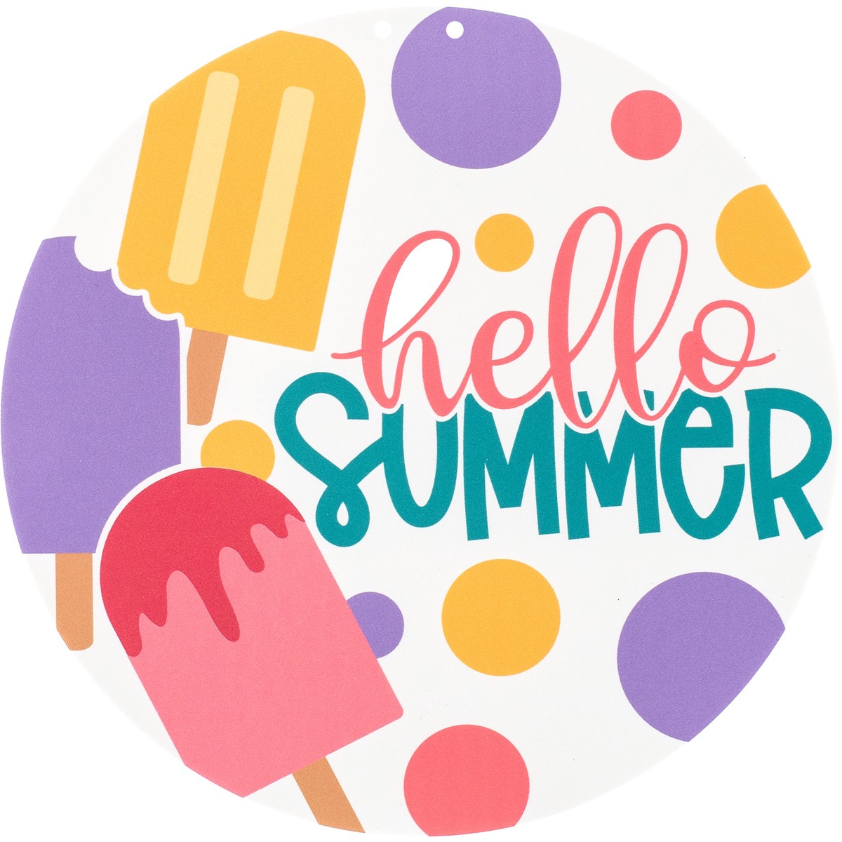 17" Waterproof Door Hanger: Hello Summer Popsicles