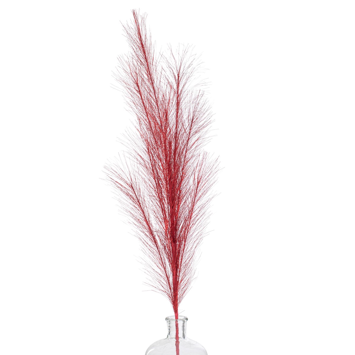 38" Metallic Pampas Grass Spray: Red