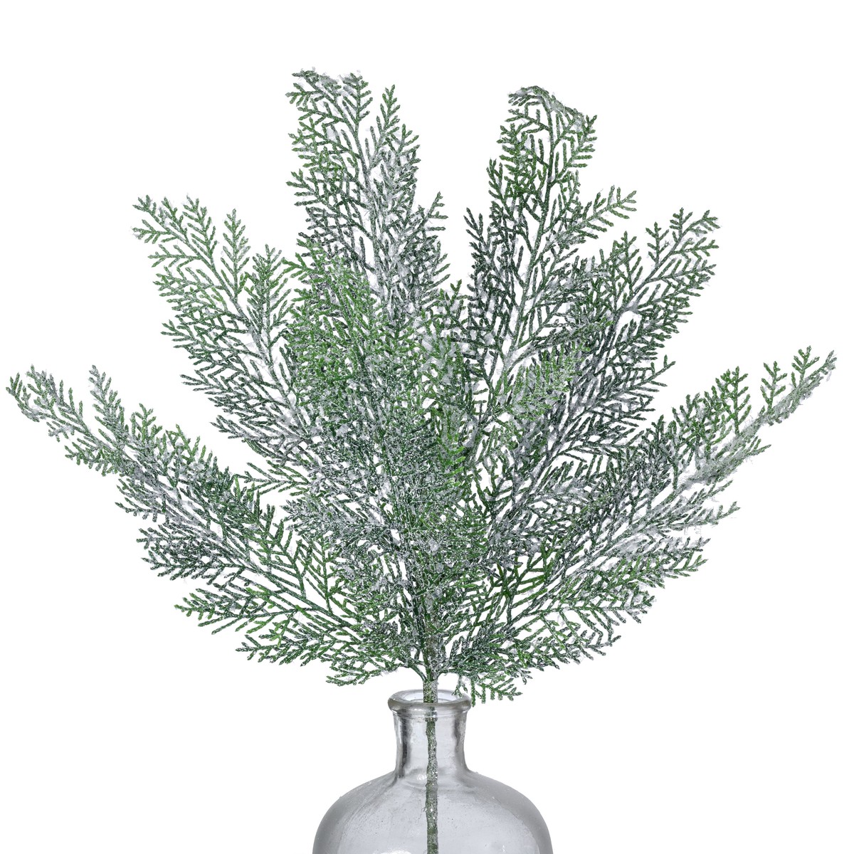 New Arrival 22" Plastic Cedar Bush: Iced Green (7 Stem)
