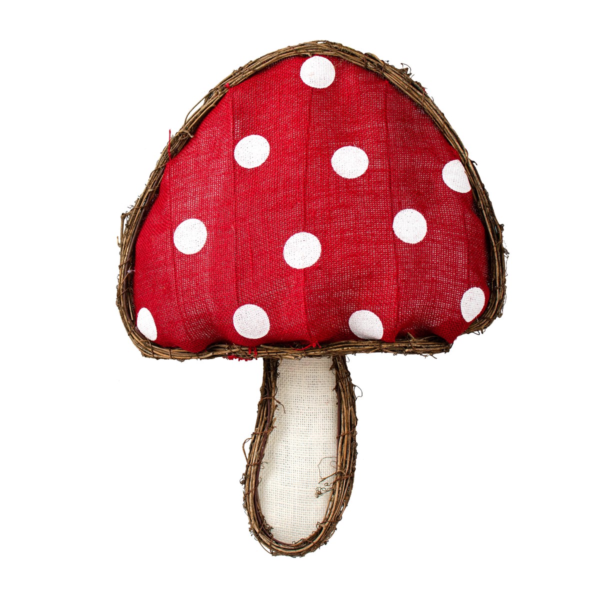 19" Burlap Mushroom Twig Form
