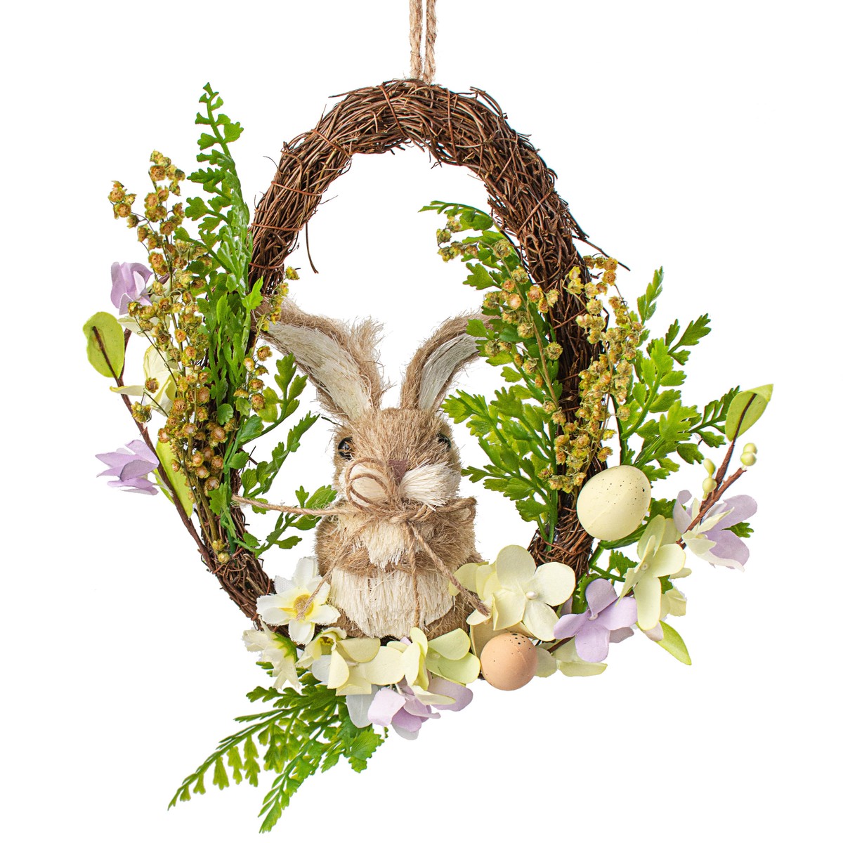 8.5" Easter Bunny In Wreath Ornament