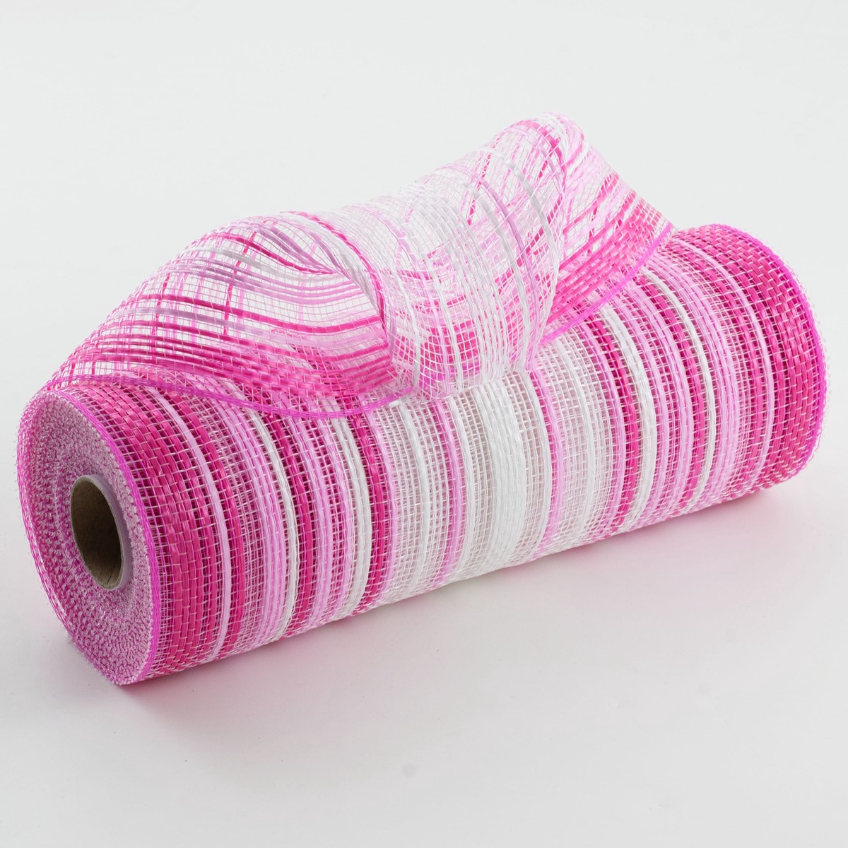 10" Vertical Wide Strip Ombr Mesh: Pinks & White