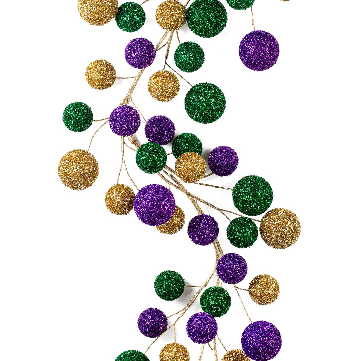 72" V-Cut Foil Jumbo Ball Garland: Mardi Gras