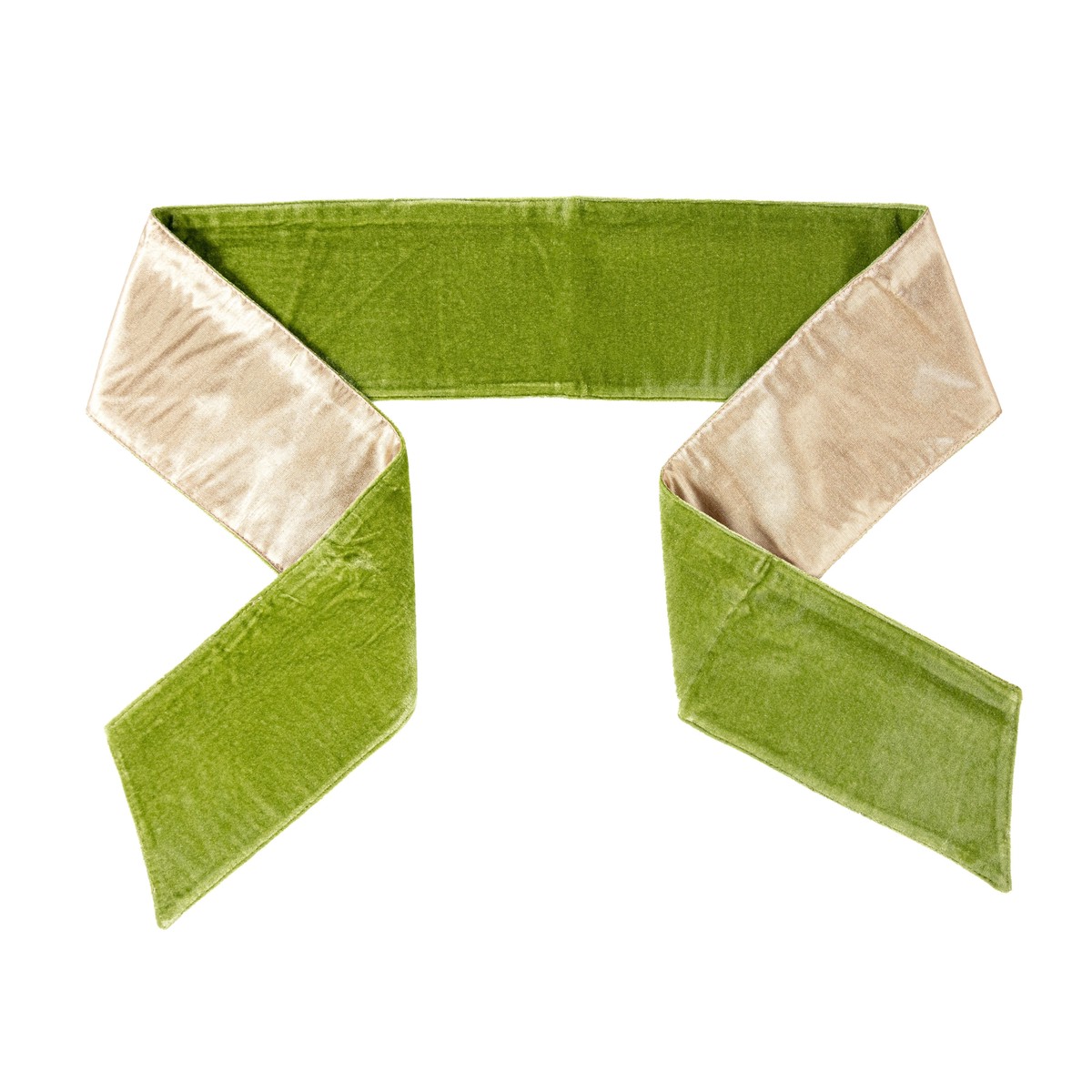 [D Stevens] 4" x 56" Velvet Gold Back Wreath Sash: Moss Green