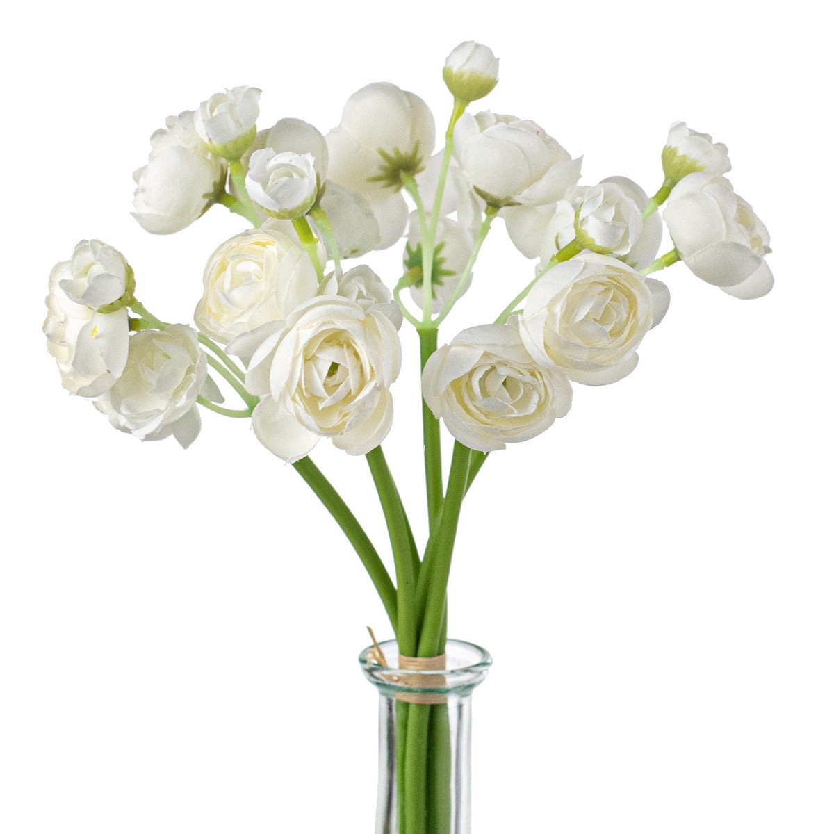 11" Mini Ranunculus Bundle: White