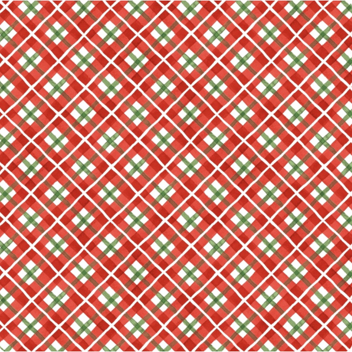 Feathered Festivities ~ Plaid ~ W120-012-306 Red