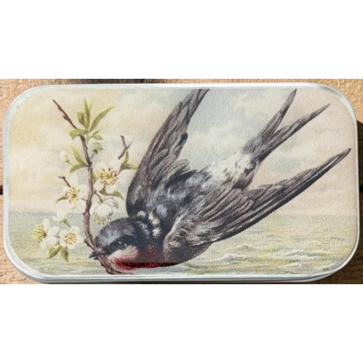 Tin Container Small | Spring Swallow