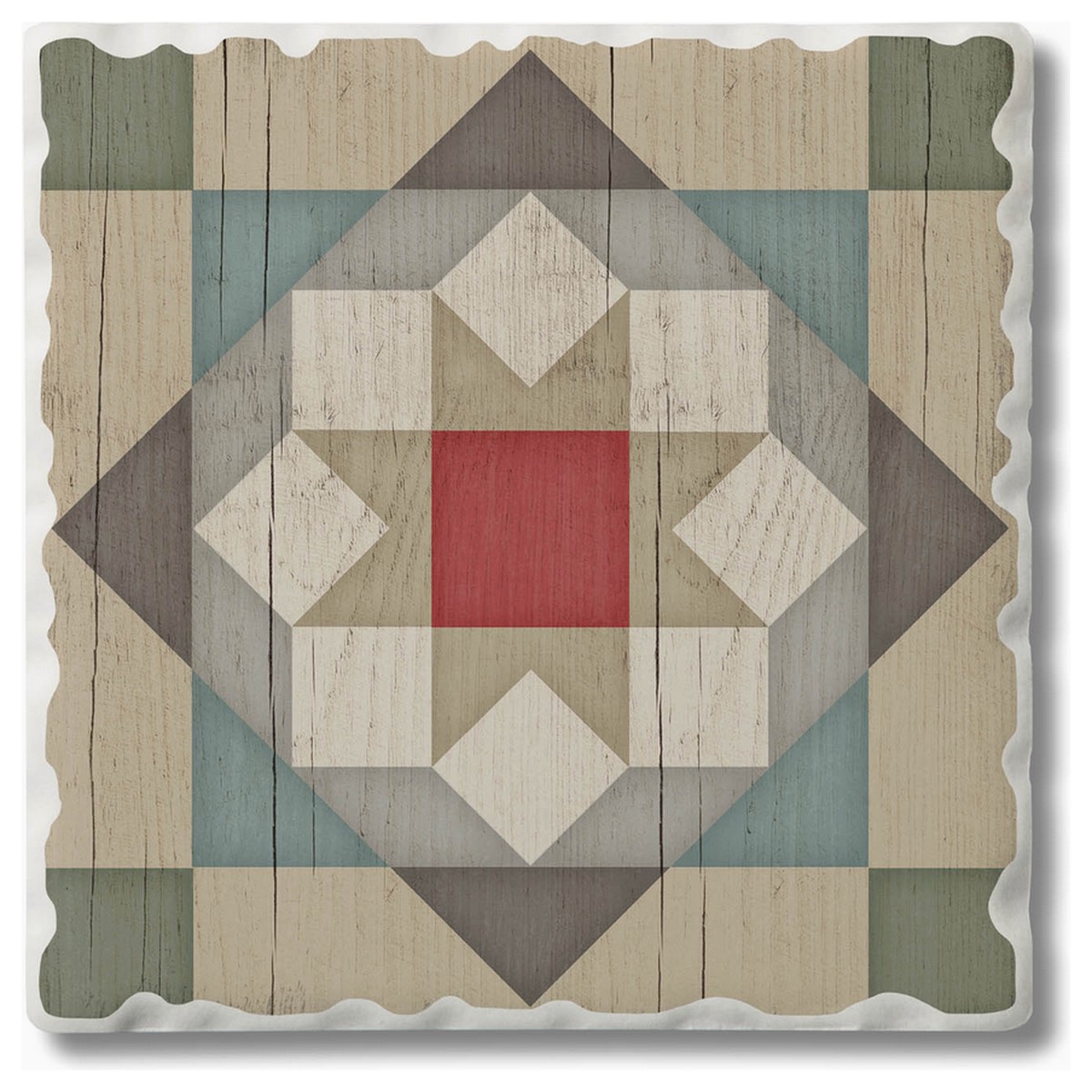 Barn Quilt Absorbent Stone Coaster | Barn Star