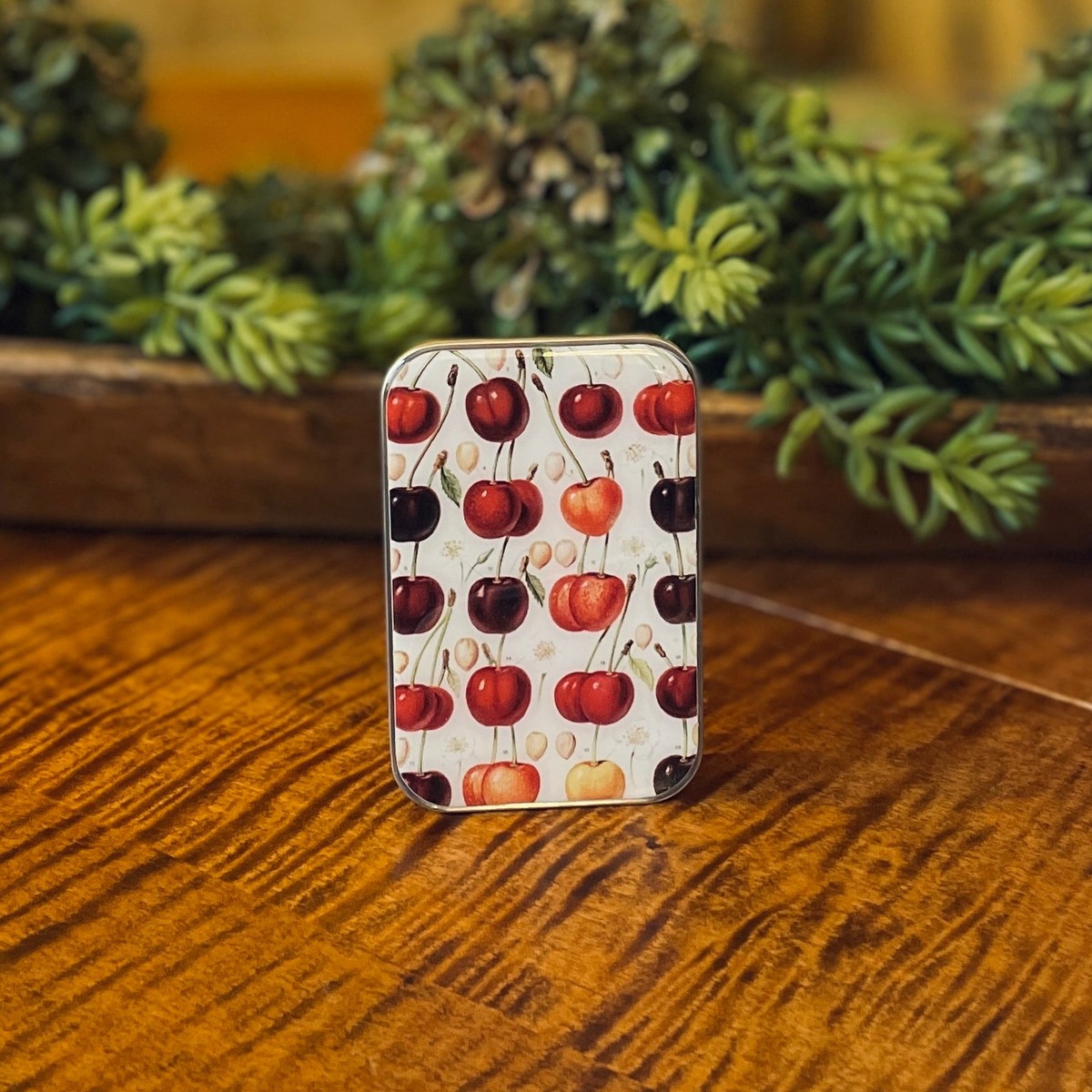 Tin Container with Magnet Large | Cherries
