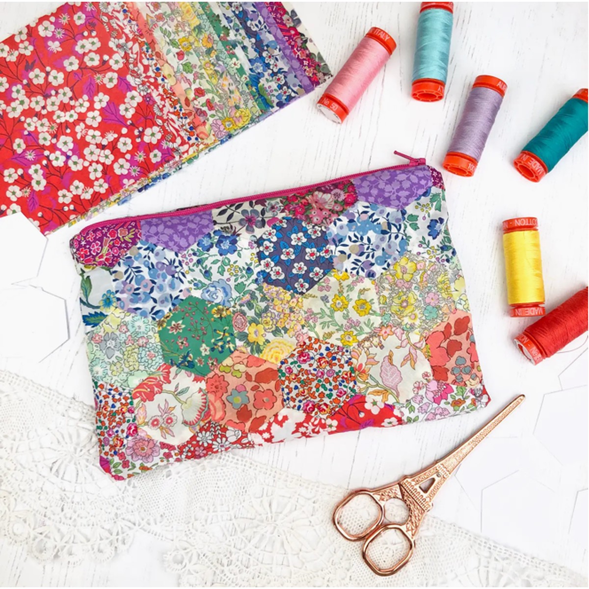 Alice Caroline | Liberty Tana Lawn Fabric English Paper Piecing Starter Kit