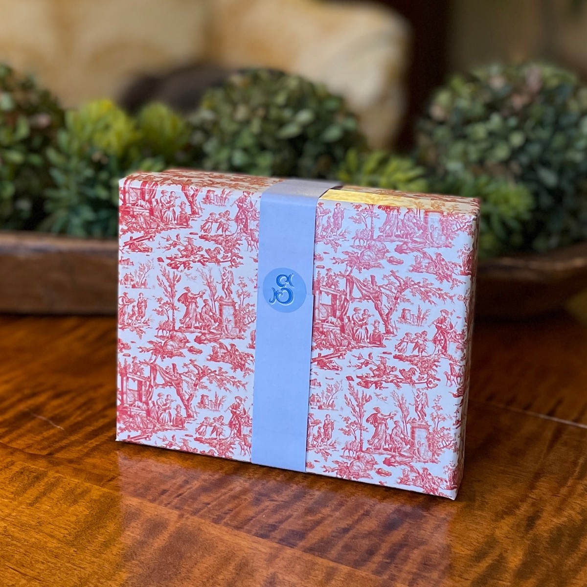 Sajou Stationery Box ~ Red Toile de Jouy