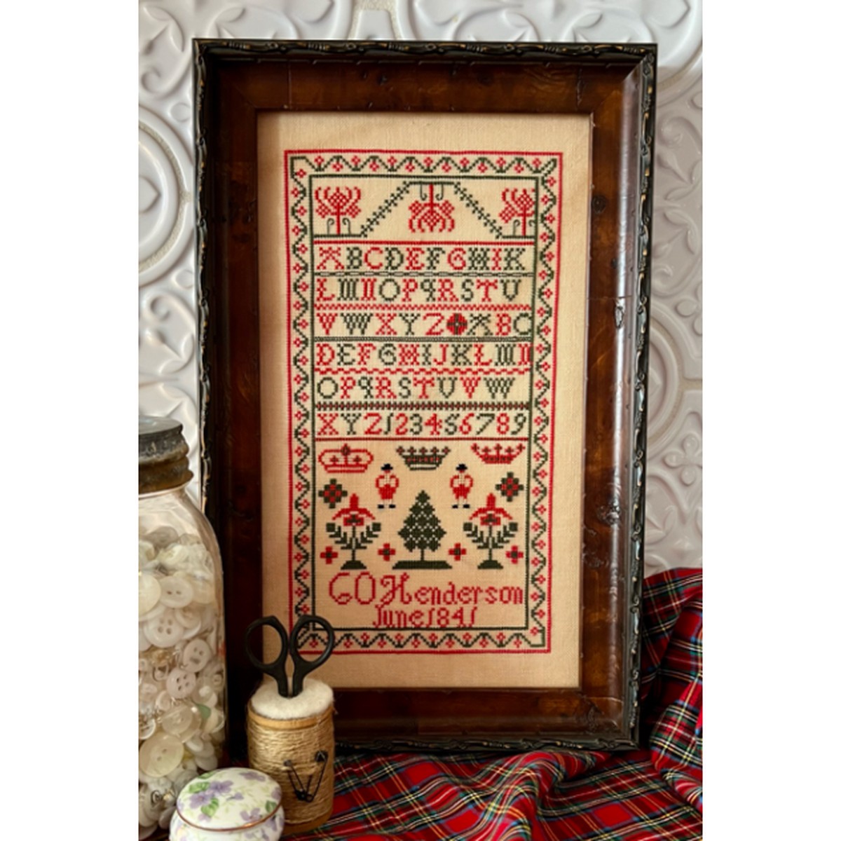 Violets & Verses ~ CO Henderson 1841 Sampler