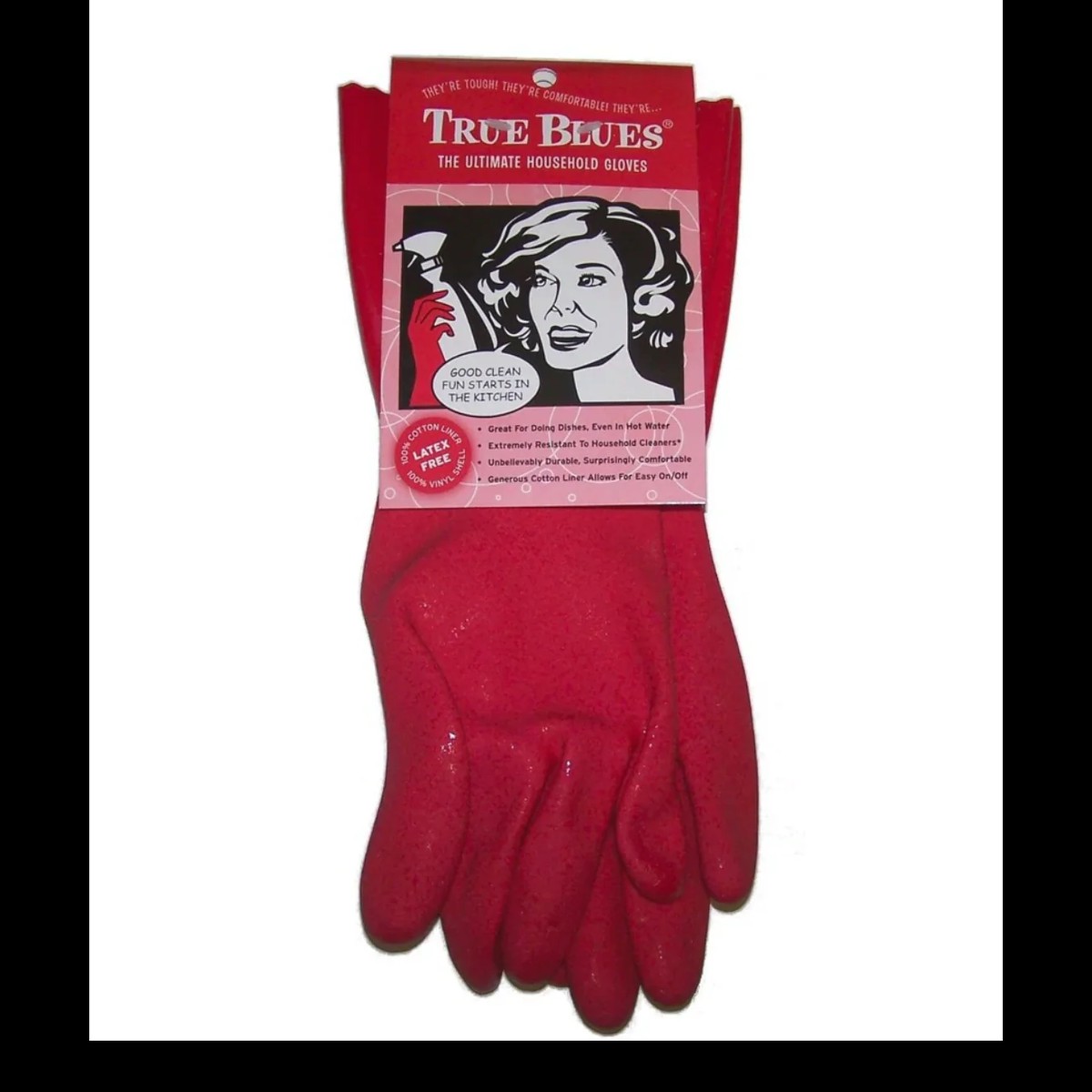 Medium True Blue Gloves - Red