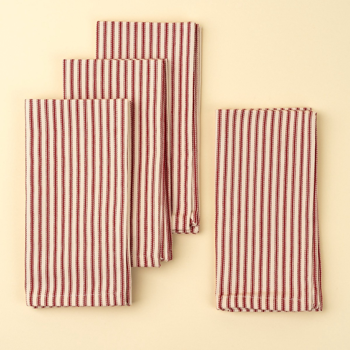Red Ticking Napkins Set