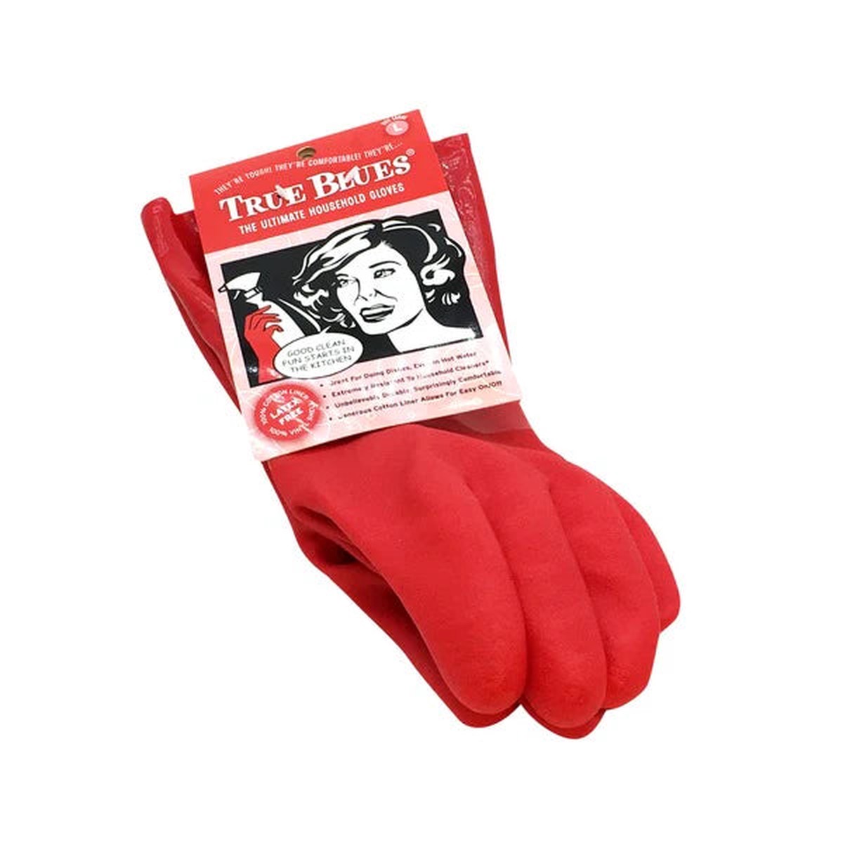 Large True Blue Gloves - Red