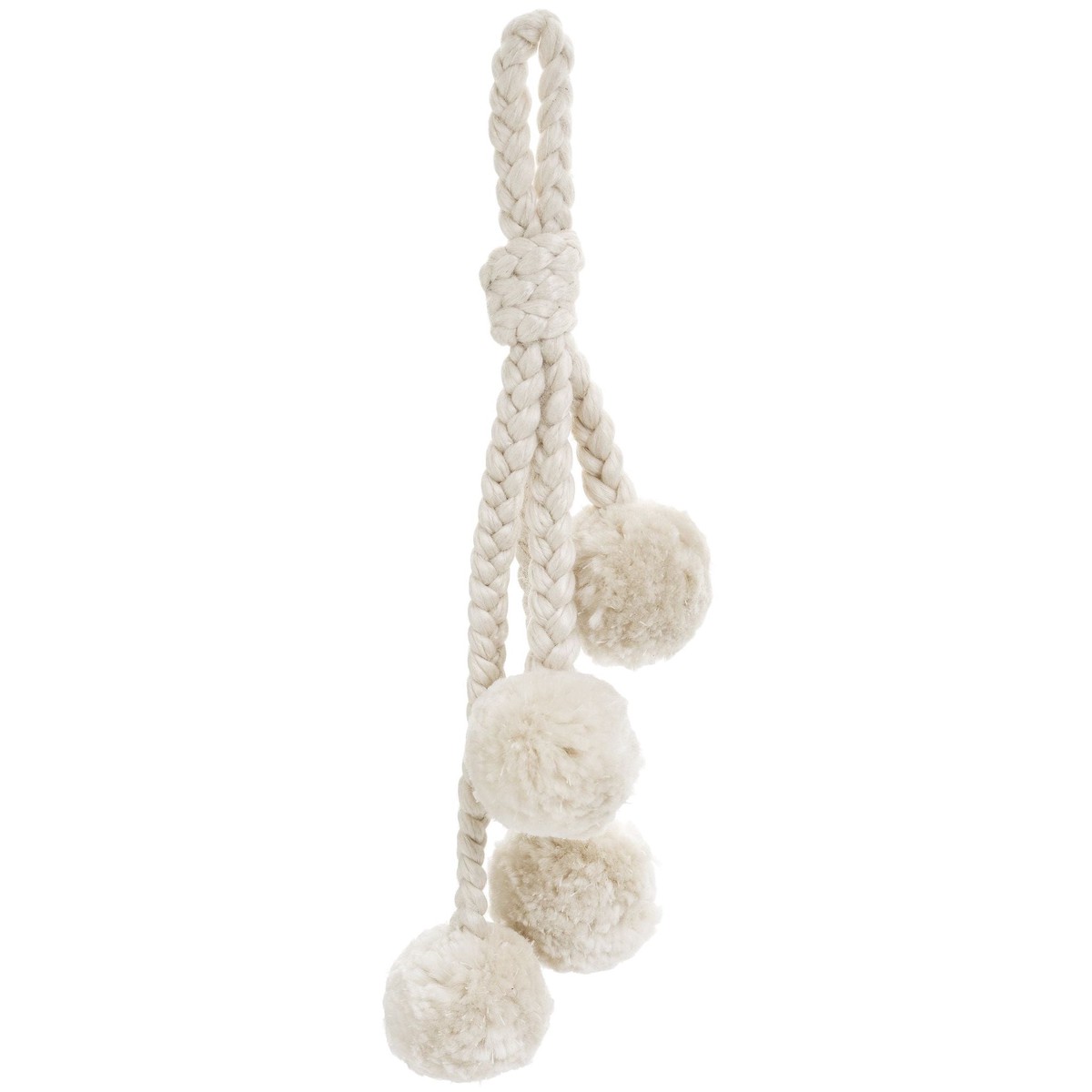 Ivory Braided Pompom Cluster