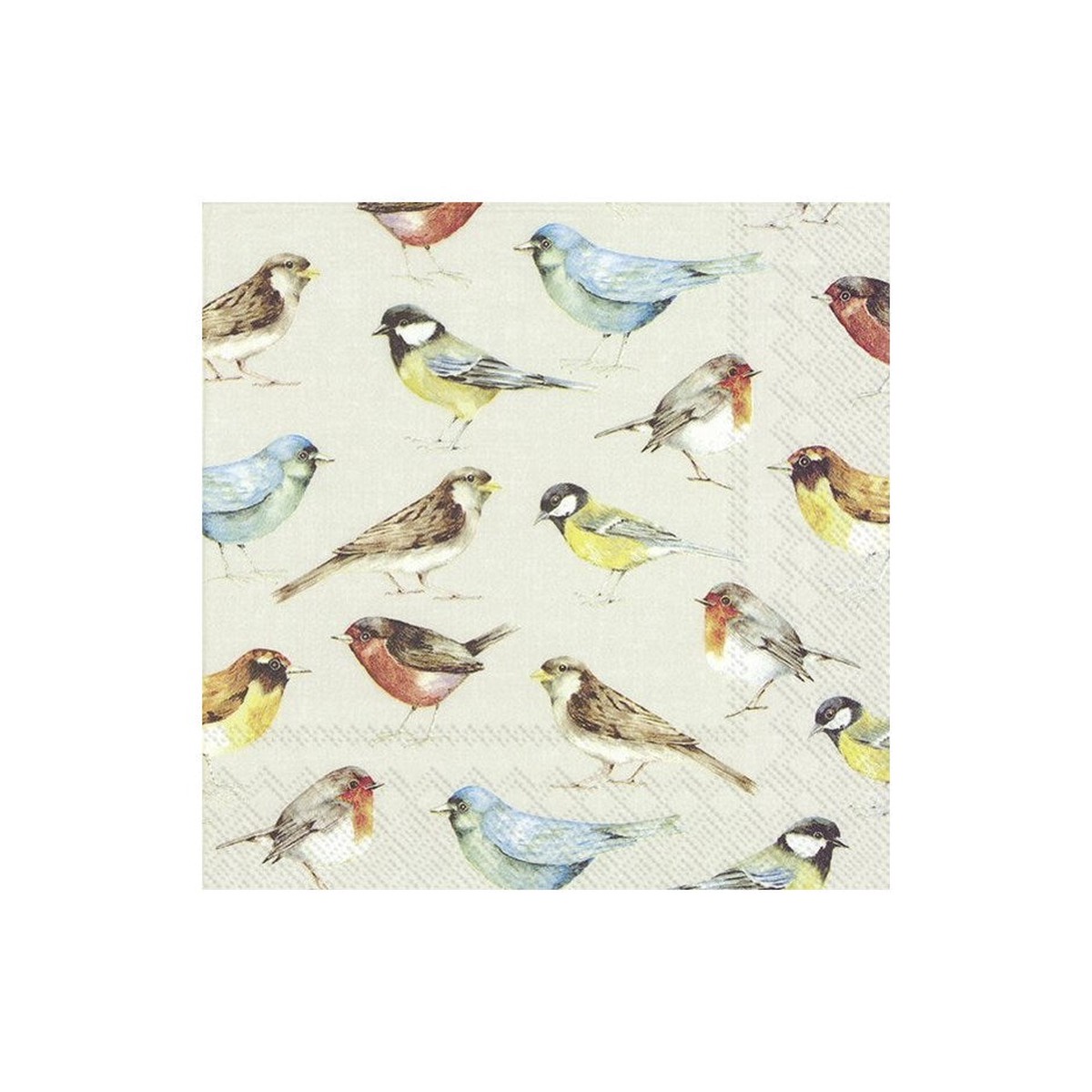 Birds Cream Paper Napkins - Lunch