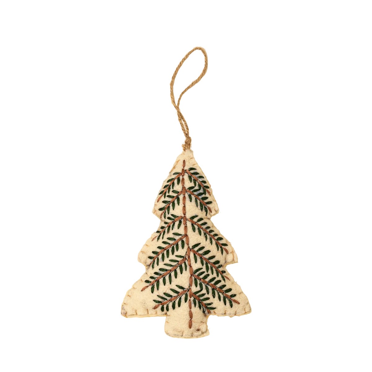 Evergreen Embroidered Tree Ornament