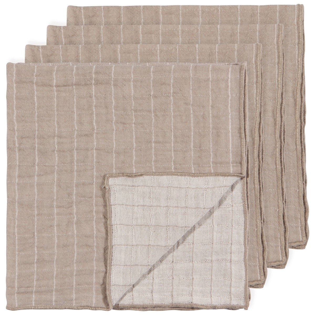 Double Weave Napkin Set - Dove Grey