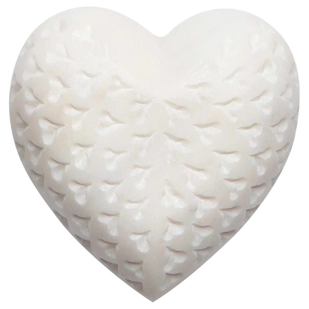 White Marble Heart - Large